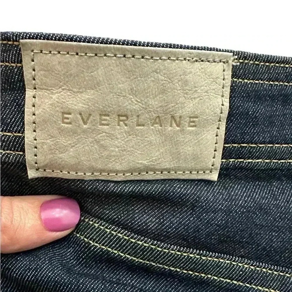 Everlane Way High Rise Skinny Split Hem Jeans Size 29 Organic Cotton Dark Wash - Picture 7 of 10